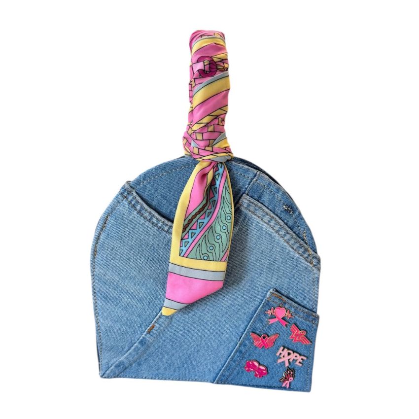PINK HOPE DENIM BAG