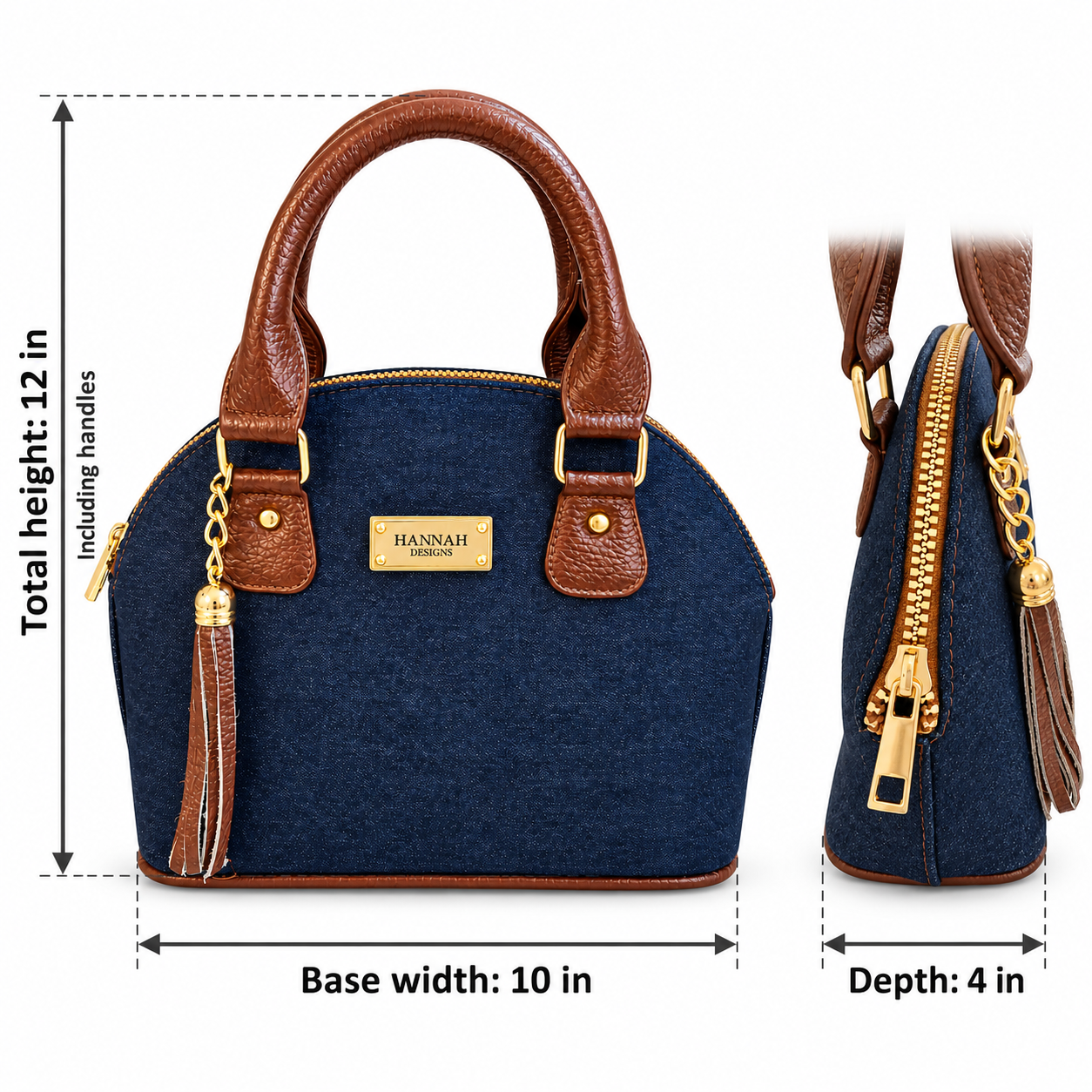 Cophia Denim Top Handle & Crossbody Bag - Image 8