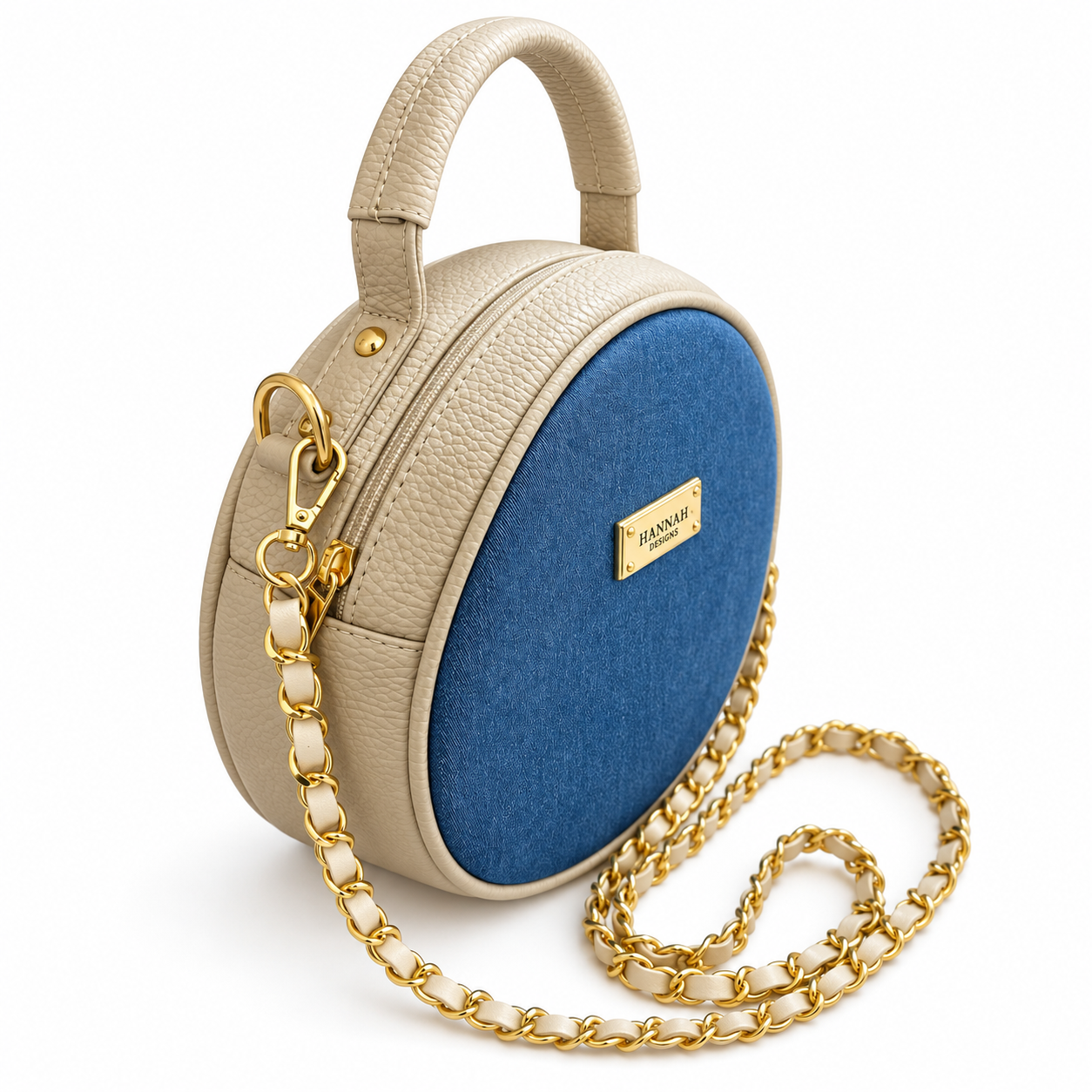 Ophia Round Soft Denim Crossbody Bag-Sand Beige (Copy) - Image 2