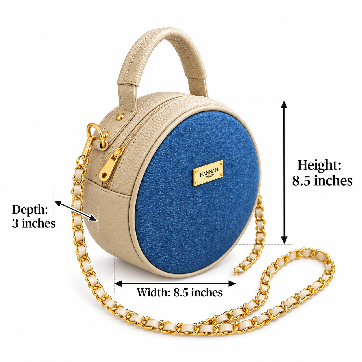 Ophia Round Soft Denim Crossbody Bag-Sand Beige (Copy) - Image 5
