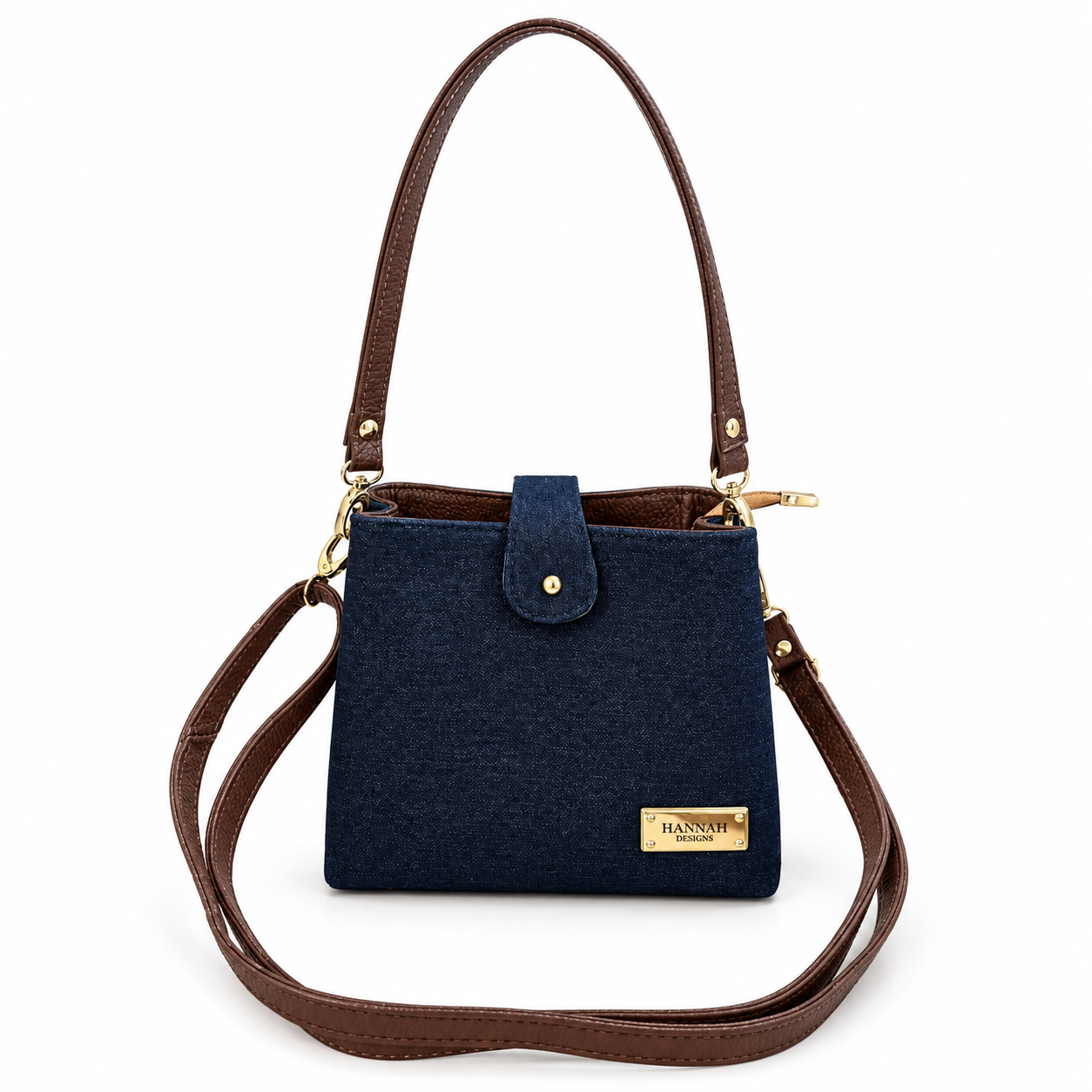 Anna Denim & Leather Blend Crossbody Bag - Image 2