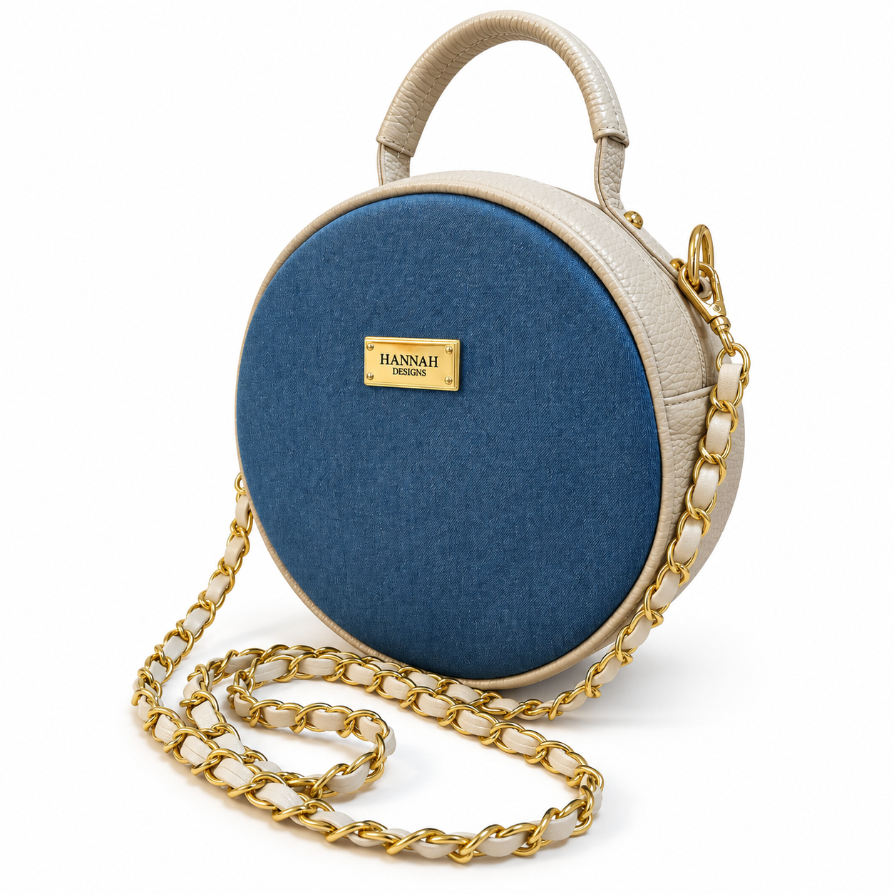 Ophia Round Soft Denim Crossbody Bag-Sand Beige (Copy) - Image 4