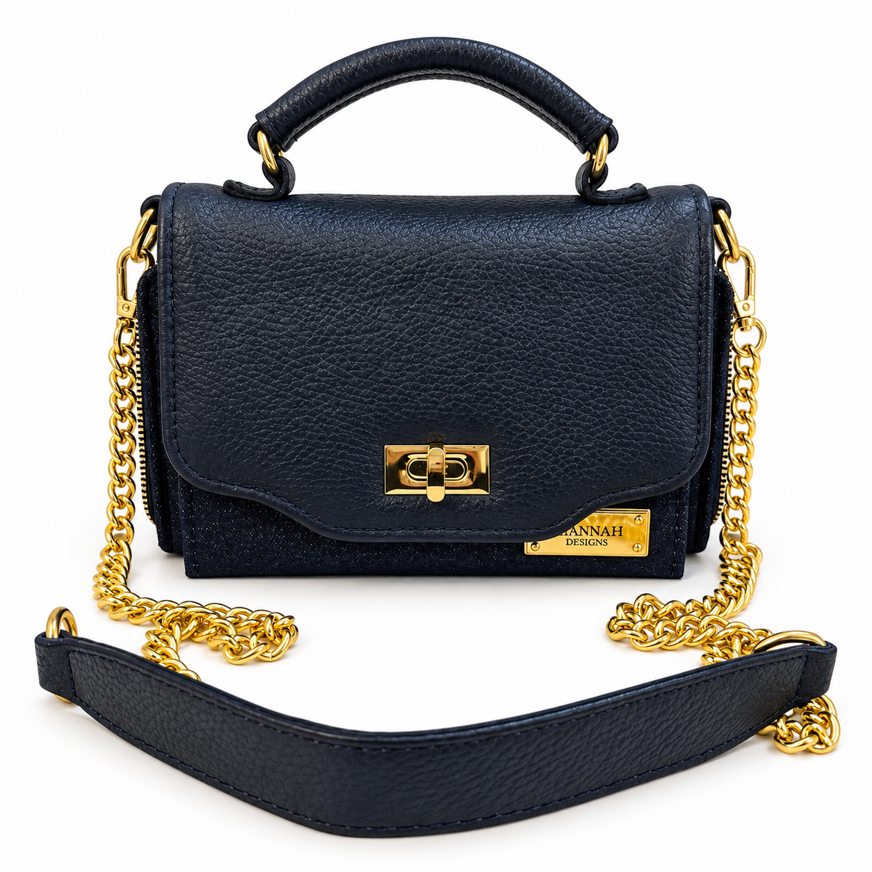 Cloe Wallet Crossbody Bag – Navy & Navy Denim
